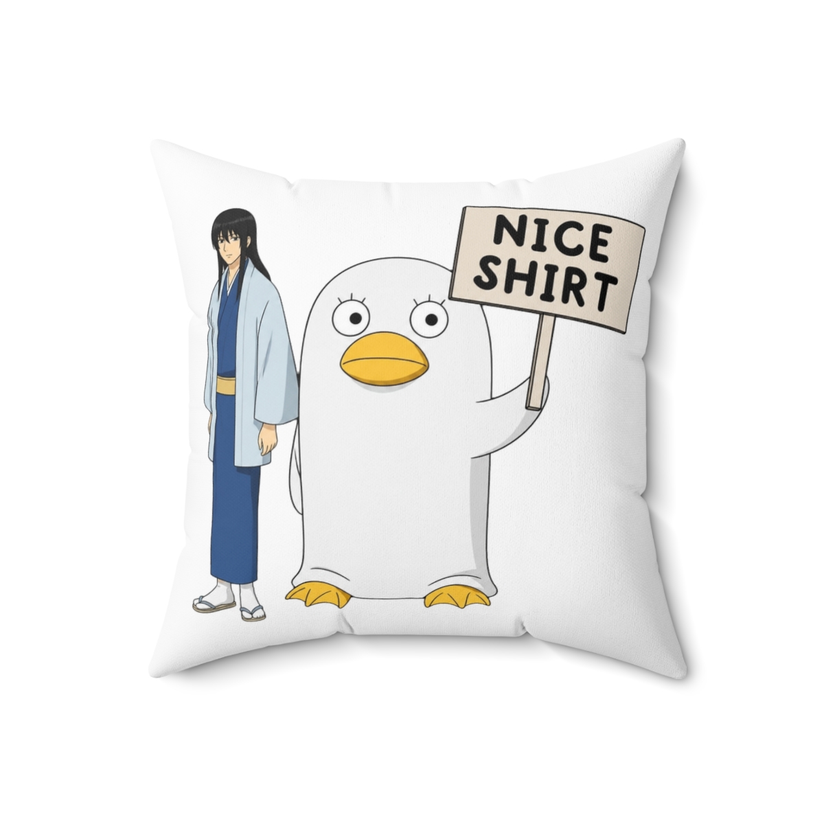 Katsura And Elizabeth Nice Shirt Throw Pillow | Gintama - alternate angle 3, merchandise
