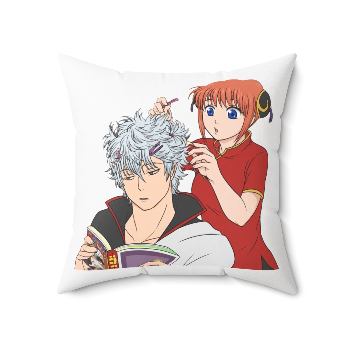 Bored Brat Kagura Throw Pillow | Gintama - alternate angle 5, merchandise