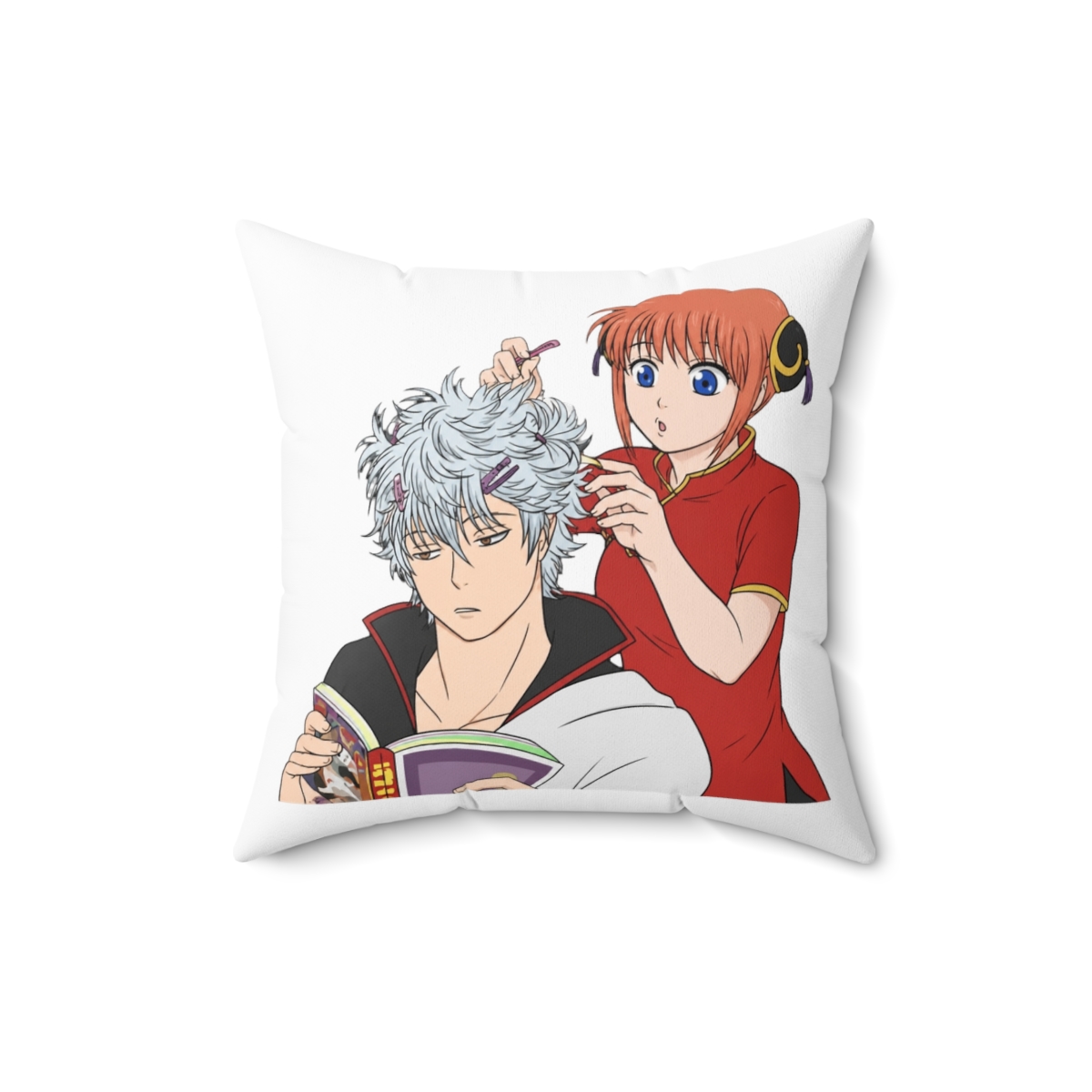 Bored Brat Kagura Throw Pillow | Gintama - alternate angle 2, merchandise