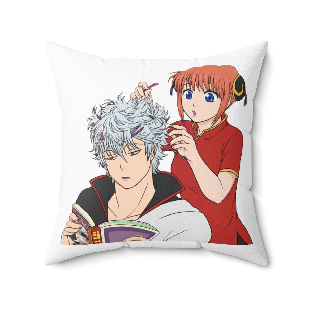 Bored Brat Kagura Throw Pillow | Gintama - alternate angle 4, merchandise