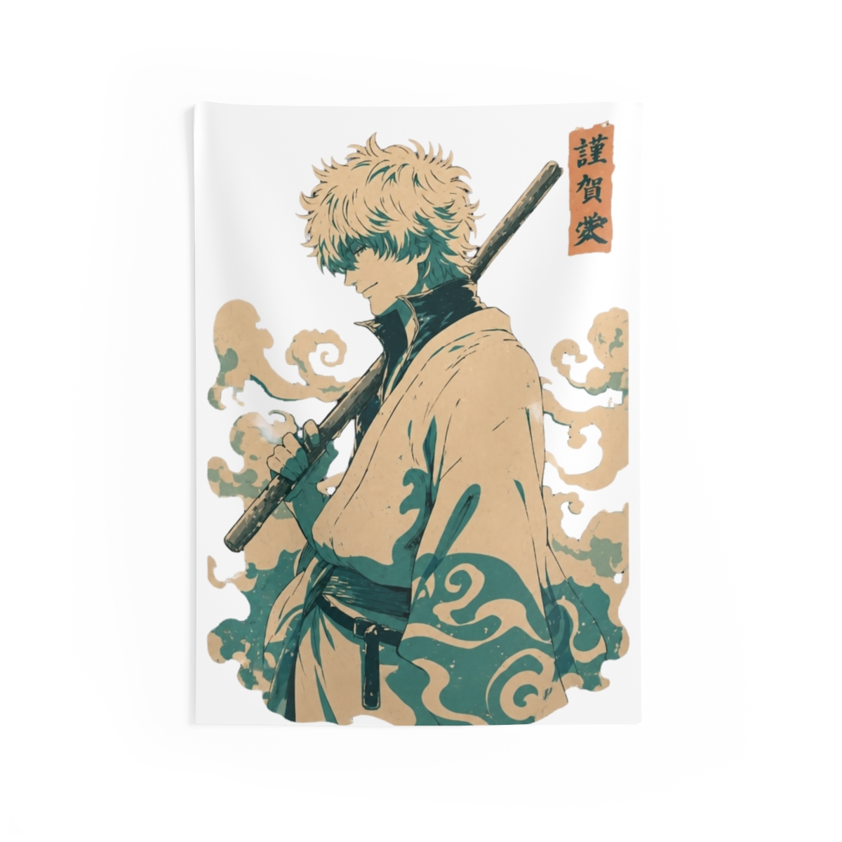 Gintoki Vintage Kanji Blue Tapestry | Gintama